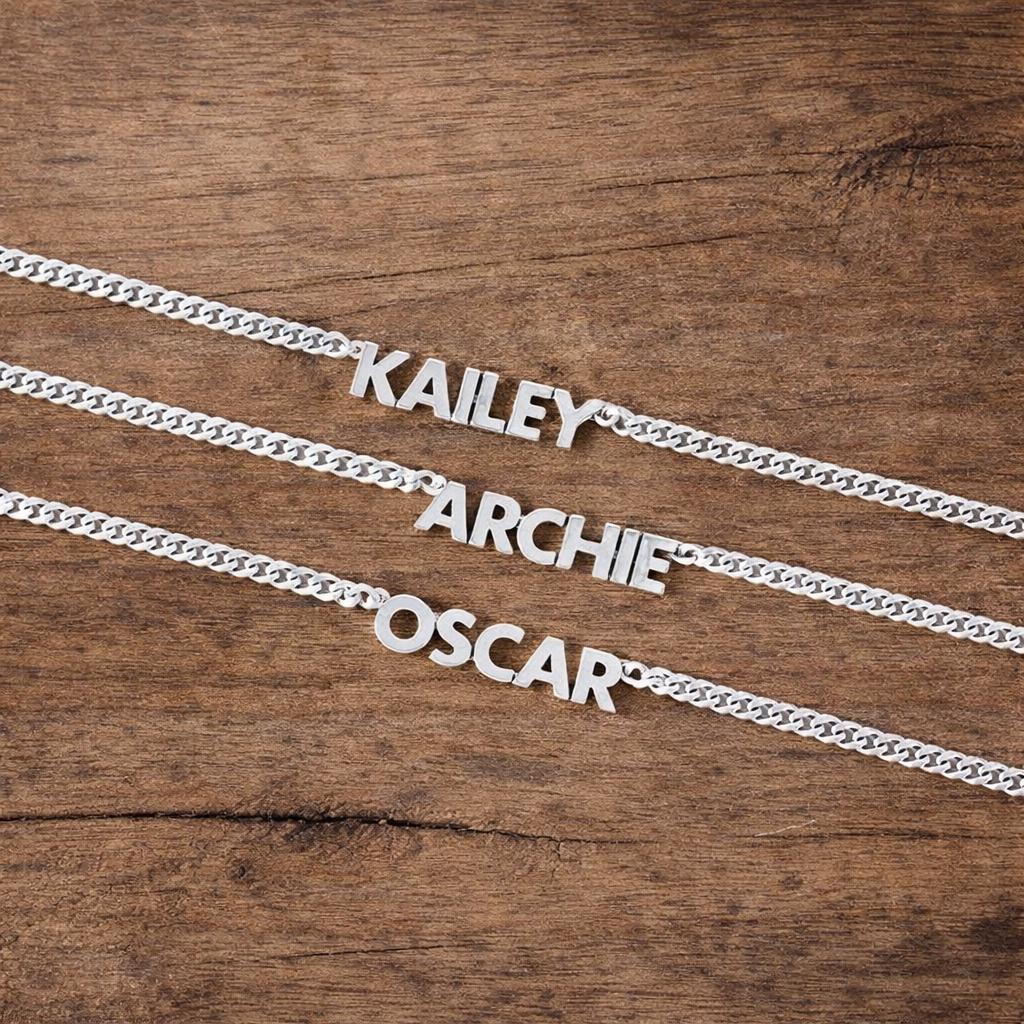 Custom Name Necklace, 925 Sterling Silver, Minimalist Egyptian Style, Personalized Gift