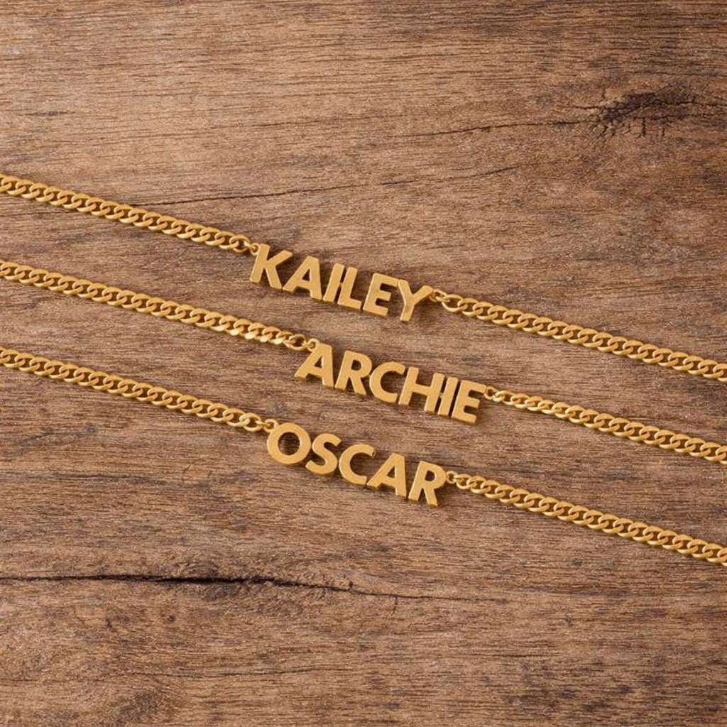Custom Name Necklace, 925 Sterling Silver, Minimalist Egyptian Style, Personalized Gift